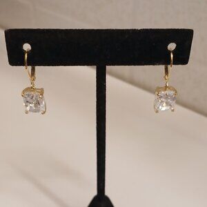 Diamonique 100 Facets 6cttw Emerald Cut Leverback Earrings